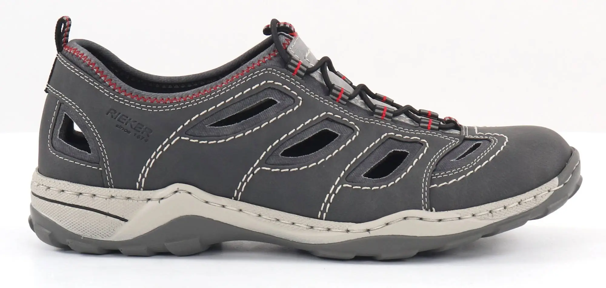 Rieker Promenadskor 08065-46 Grå 3 Rieker Promenadskor 08065-46 Grå