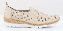 Rieker Dam Promenadskor I Läder N4251-60 Beige