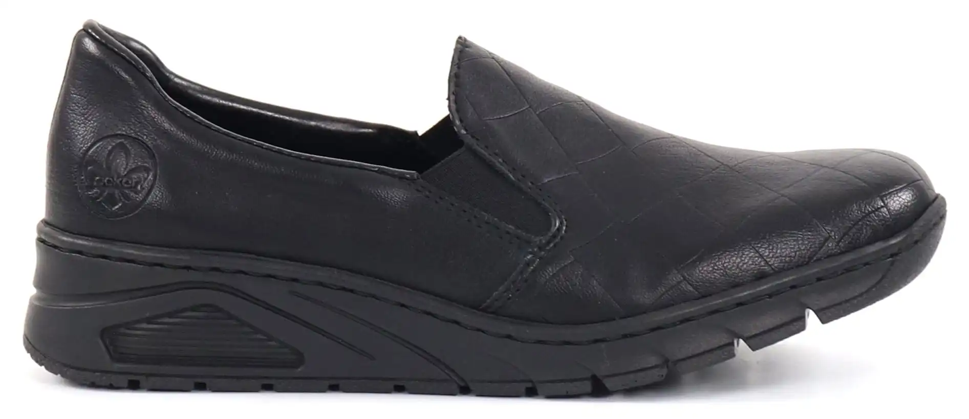 Rieker Dam Promenadskor Med Låg Kilklack N3363-00 Svart 3 Rieker Dam Promenadskor Med Låg Kilklack N3363-00 Svart